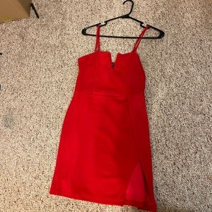 RED SHEIN DRESS, NEVER WORN, SMALL